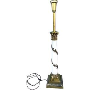 Vintage Lamp Base Gold & Pearl White *TESTED & WORKS*